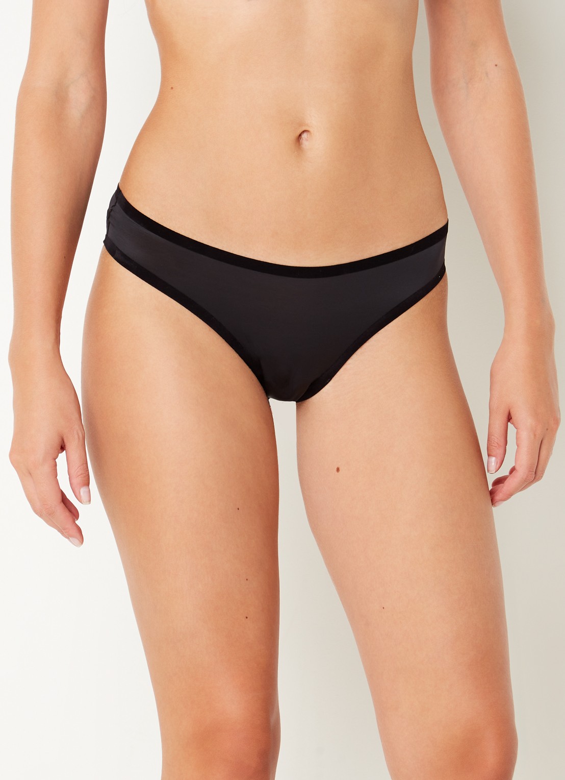 Wolford Sheer Touch naadloze slip - detail 2 diepzwart