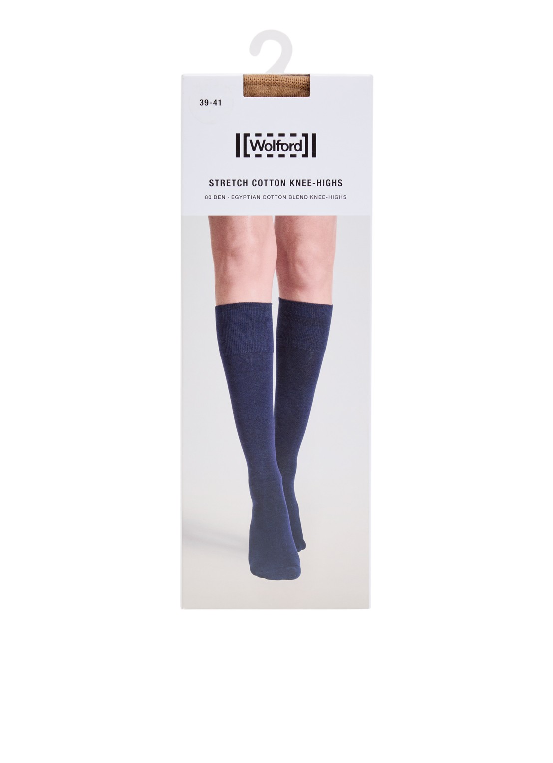 Wolford Stretch kniekousen in katoenblend - voorkant camel