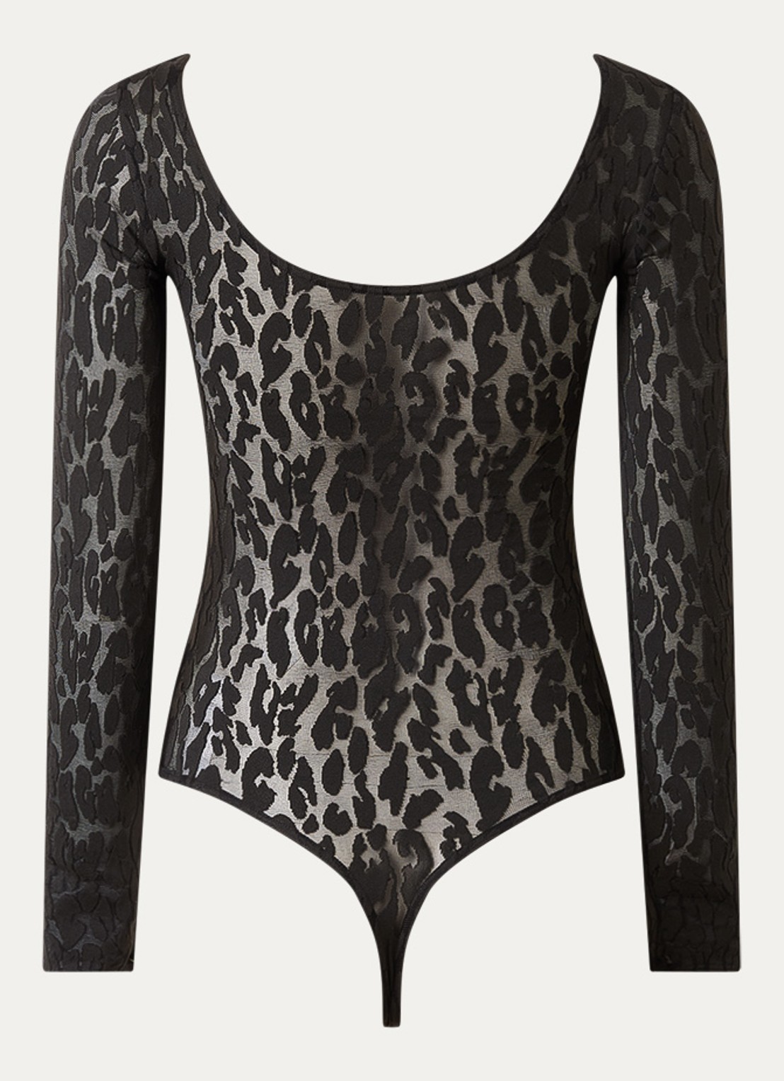 Wolford Stringbody met panterprint - achterkant 2 zwart