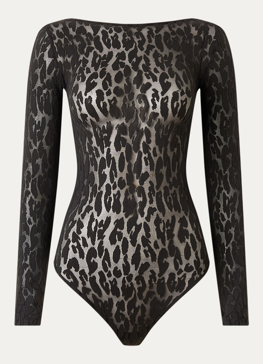 Wolford Stringbody met panterprint - voorkant 3 zwart