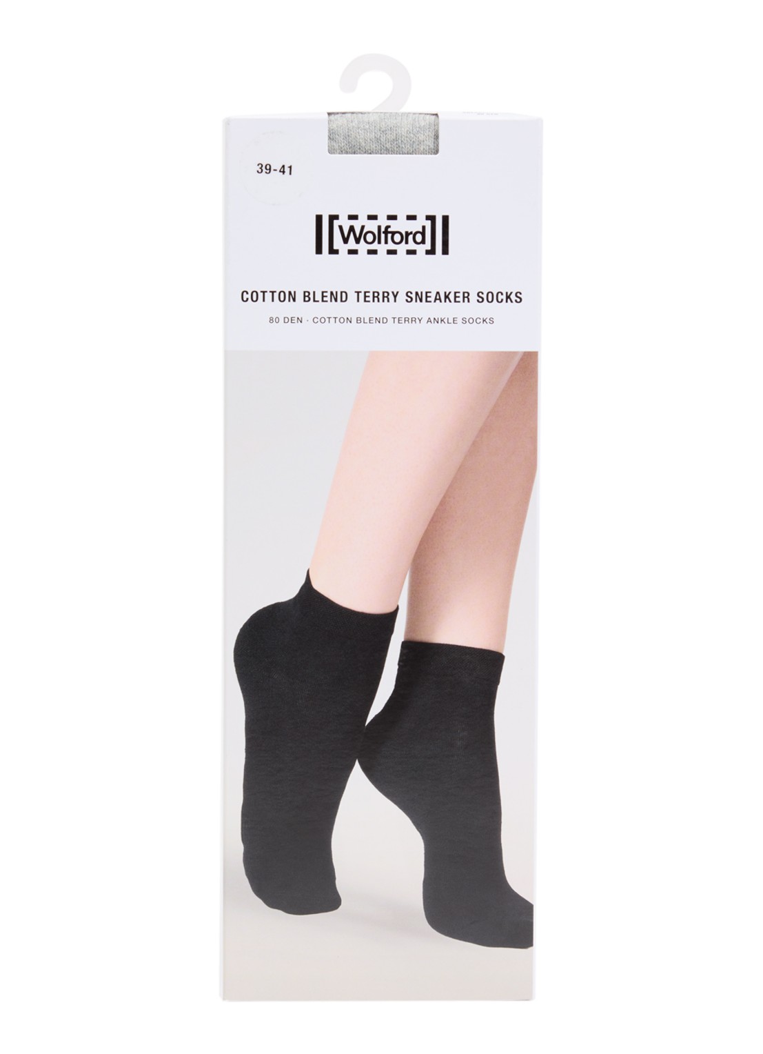 Wolford Terry sneakersokken in katoenblend - voorkant grijsmele