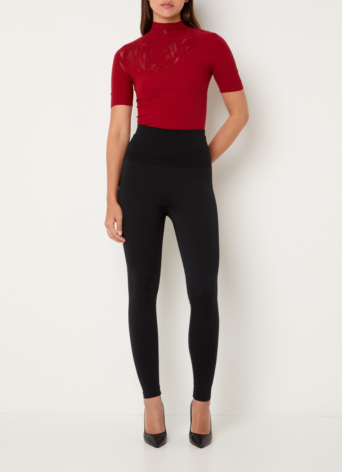 Wolford The Wonderful high waist corrigerende legging  - voorkant 2 antraciet