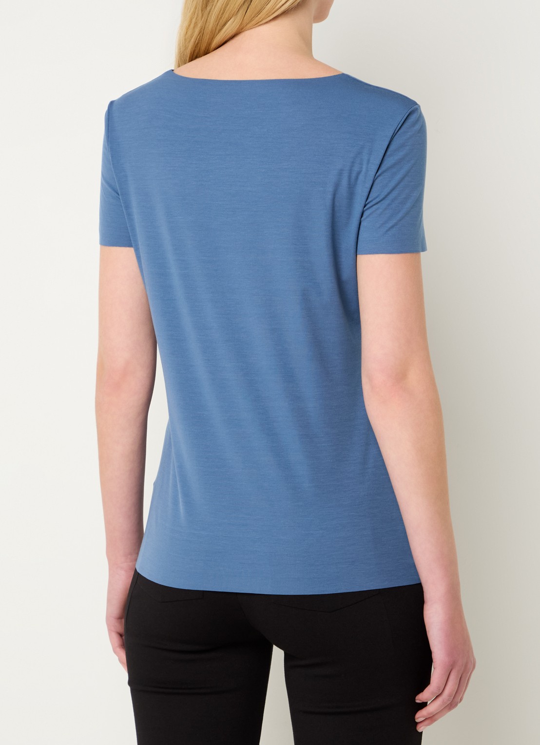 Wolford Top met stretch - achterkant staalblauw