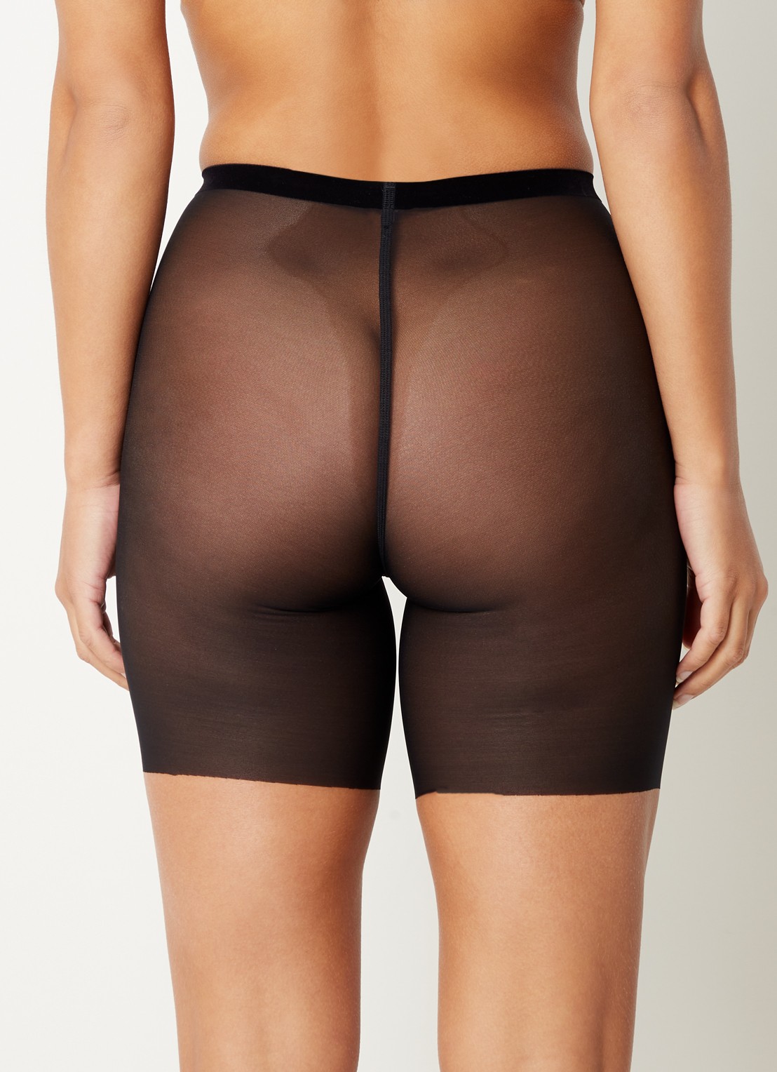 Wolford Tulle Control corrigerende short van mesh - achterkant zwart