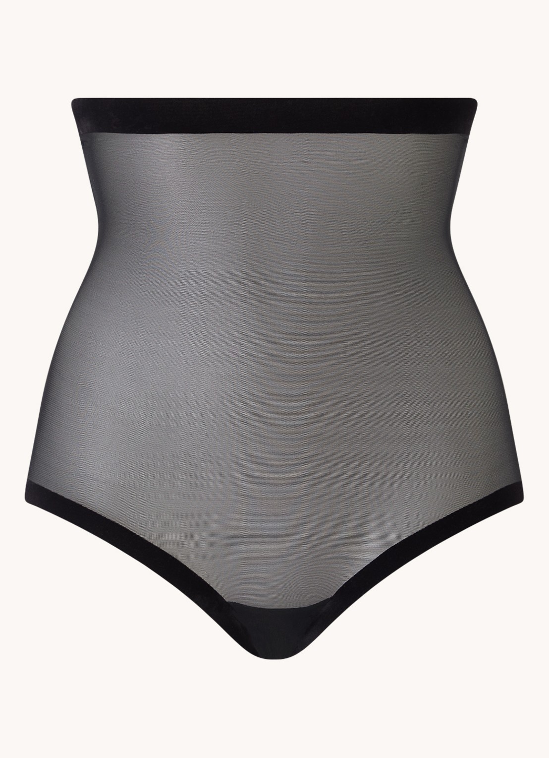 Wolford Tulle Control corrigerende tailleslip van mesh - voorkant zwart