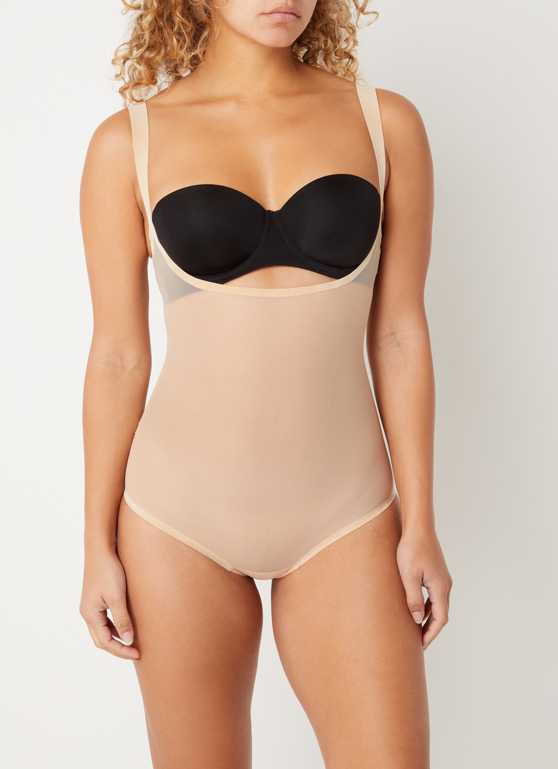Wolford Tulle corrigerende body van mesh - detail 3 beige