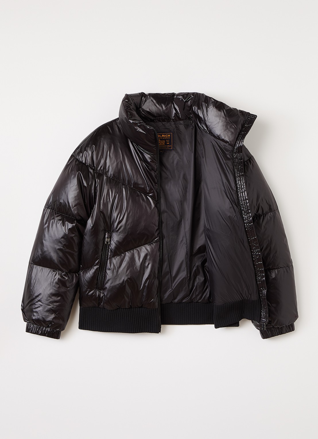 Woolrich Aliquippa puffer jack met quilt patroon - voorkant 3 zwart