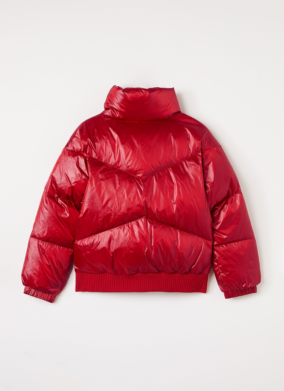 Woolrich Aliquippa puffer jack met quilt patroon - achterkant rood