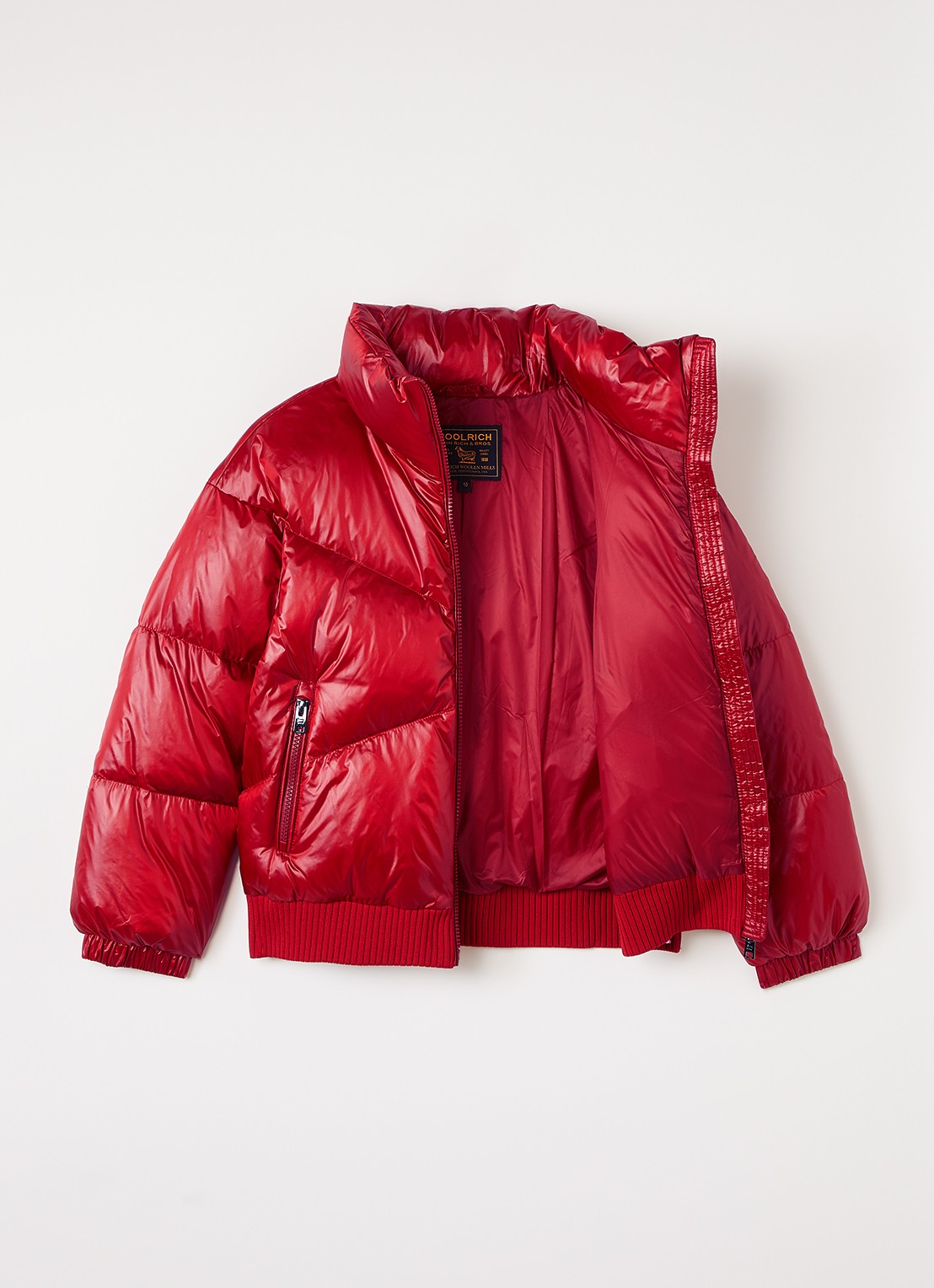 Woolrich Aliquippa puffer jack met quilt patroon - voorkant 3 rood