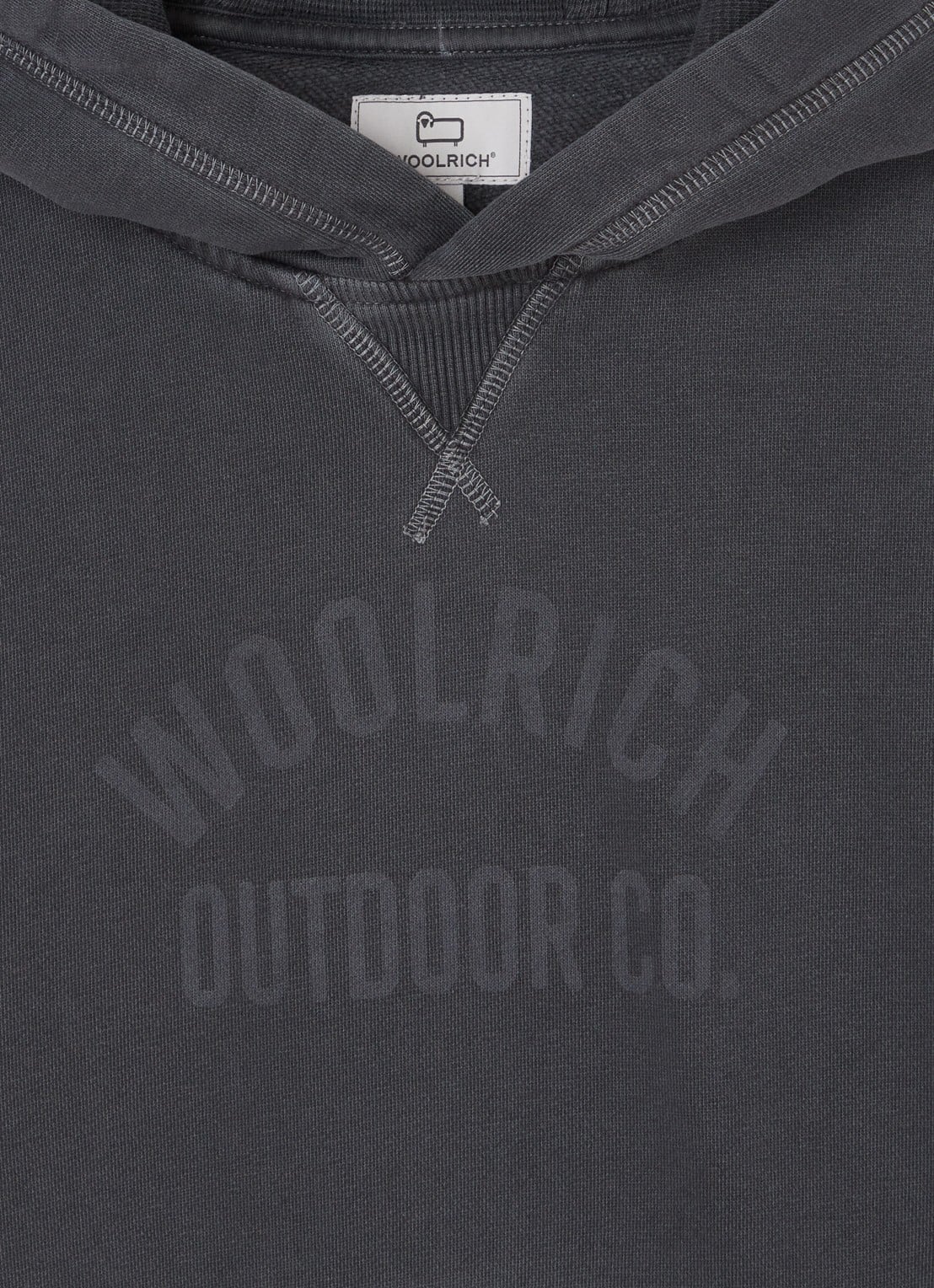 Woolrich American hoodie met logoprint - detail 3 antraciet