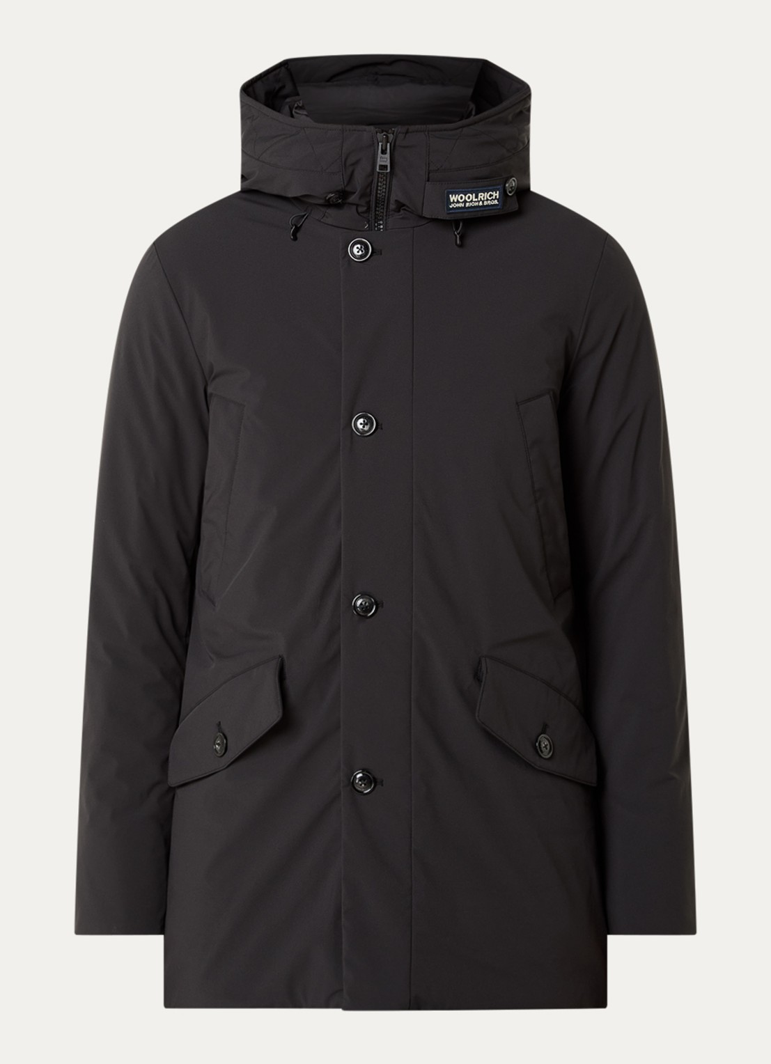 Woolrich Arctic gewatteerde parka met donsvulling en waterafstotende coating - voorkant 3 zwart