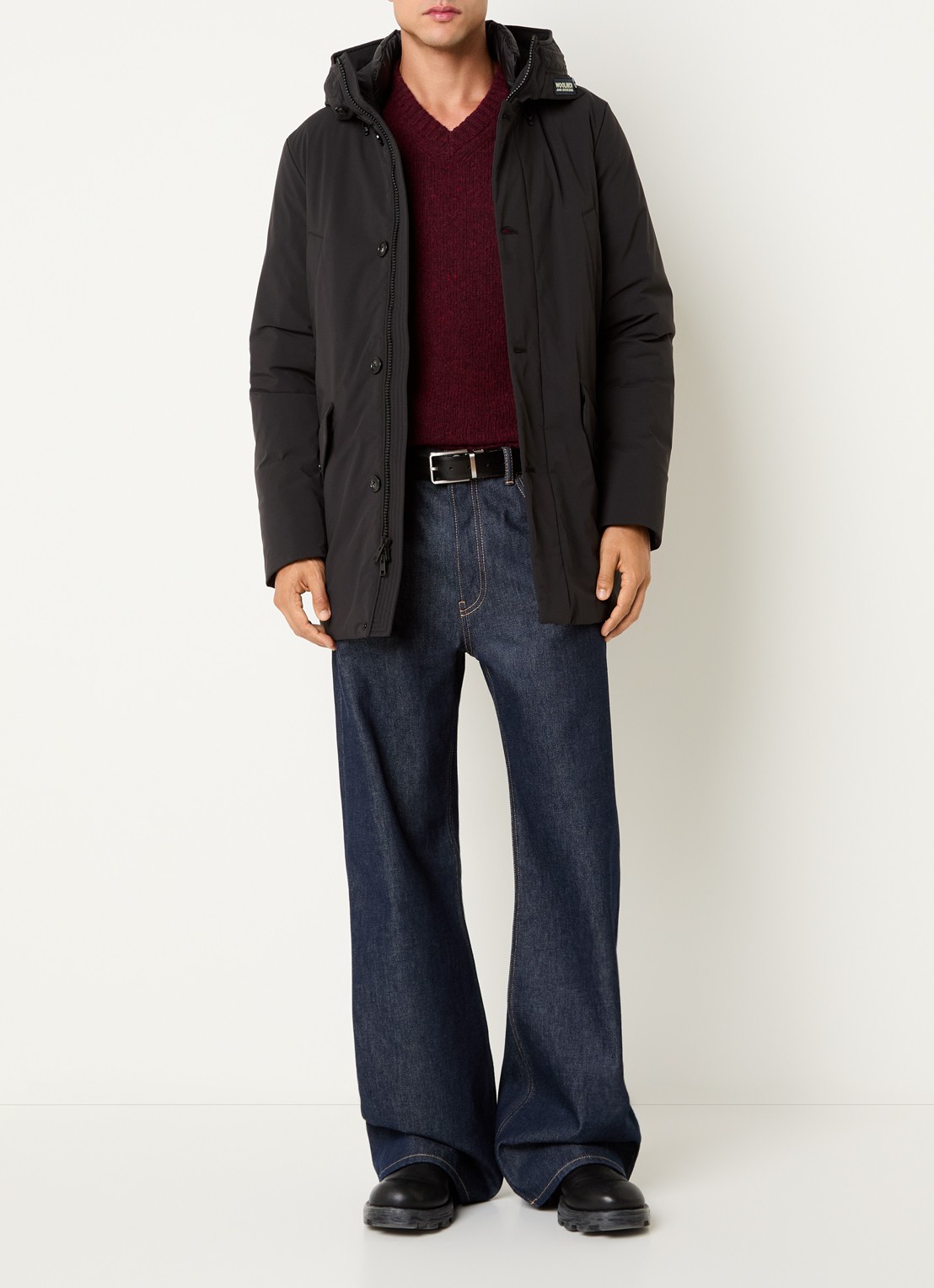 Woolrich Arctic gewatteerde parka met donsvulling en waterafstotende coating - voorkant 4 zwart