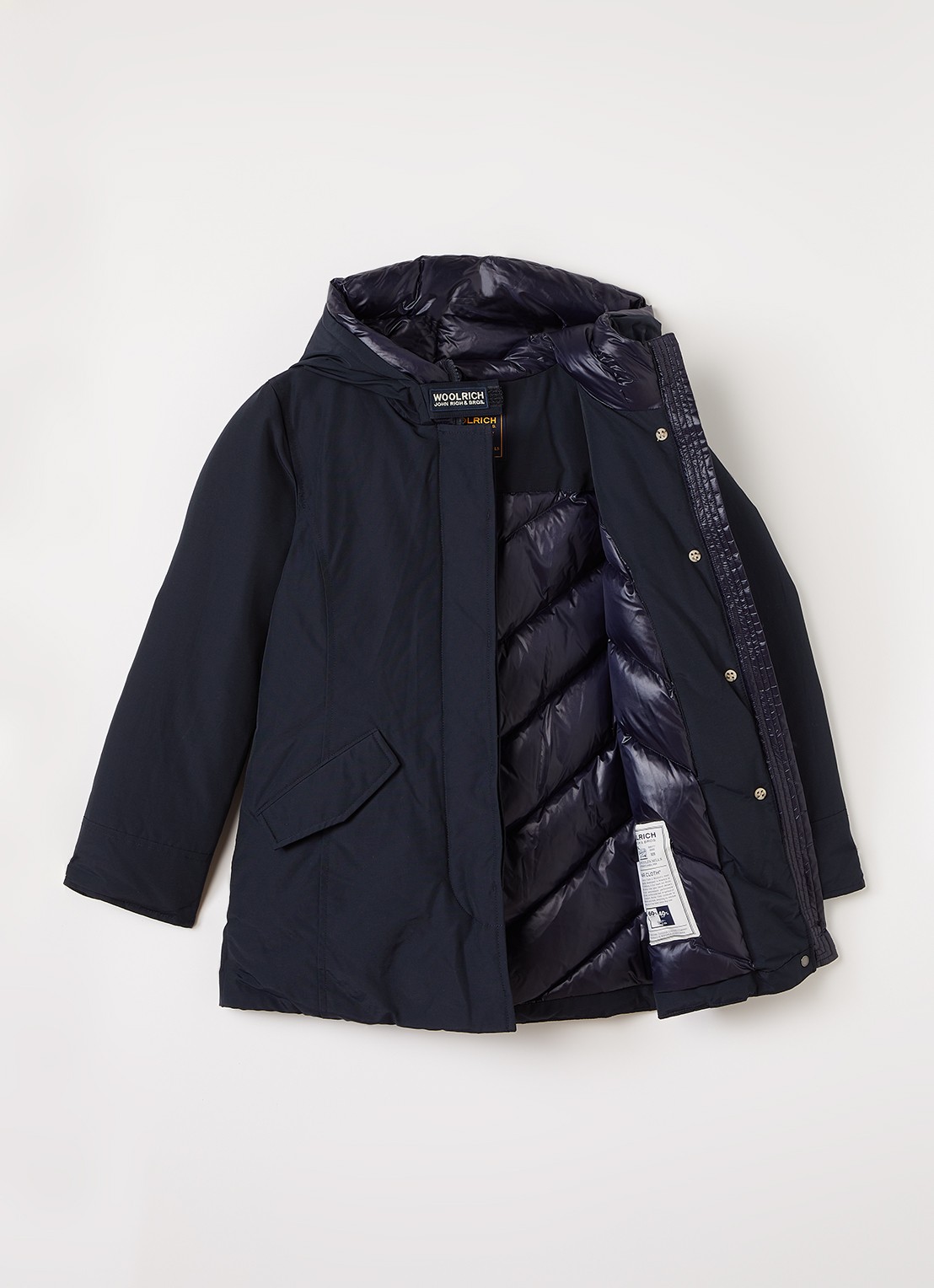 Woolrich Arctic gewatteerde parka met donsvulling - voorkant 3 donkerblauw