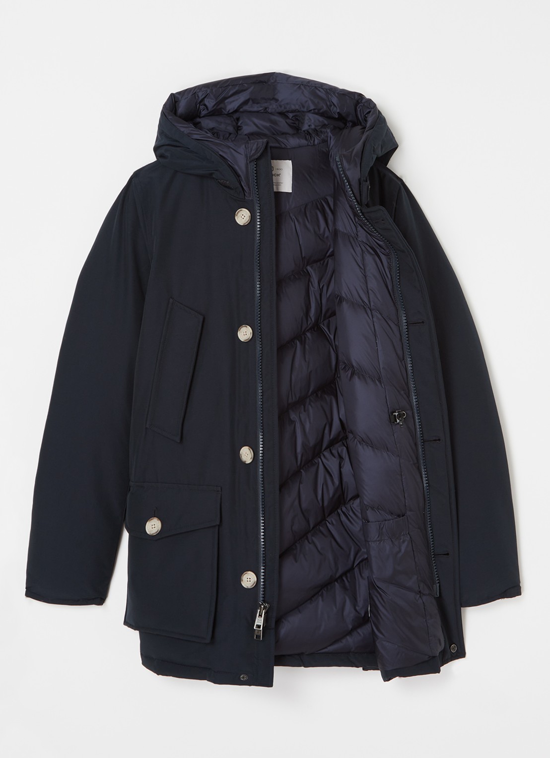 Woolrich Artic parka met donsvulling en capuchon  - voorkant 2 blauw
