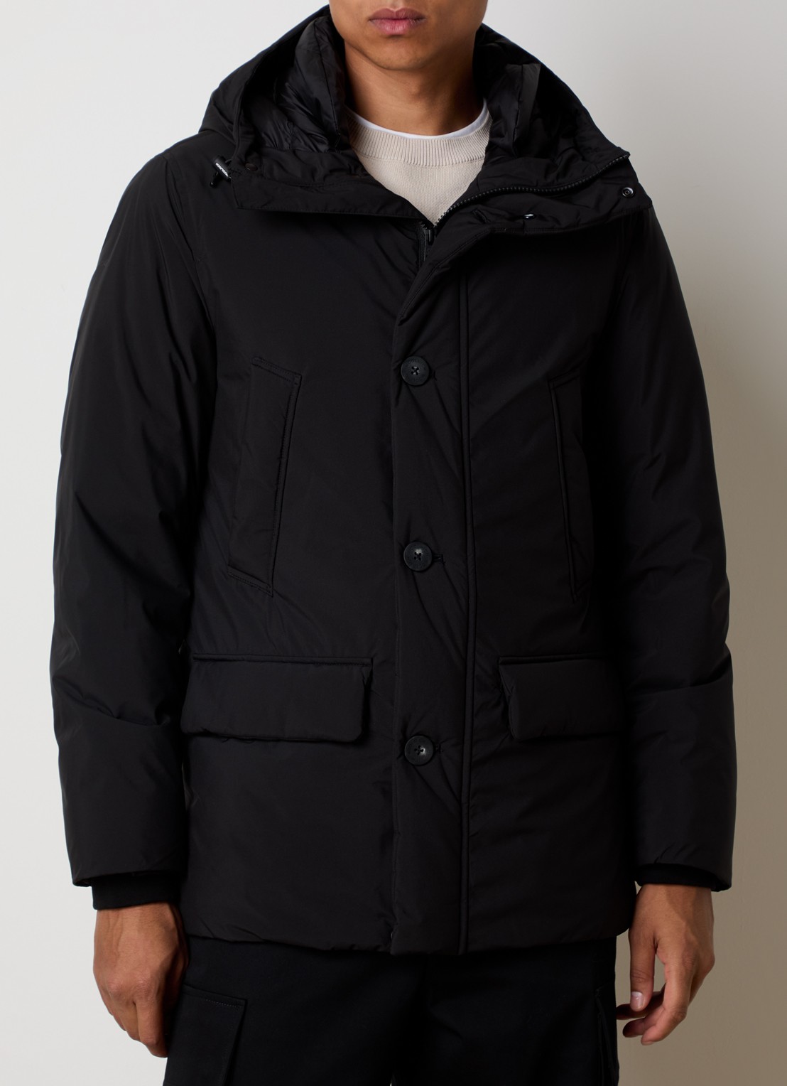 Woolrich Cloud Arctic gewatteerde parka met donsvulling en waterafstotende coating - detail 3 zwart