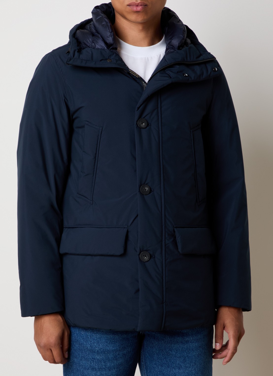 Woolrich Cloud Arctic gewatteerde parka met donsvulling en waterafstotende coating - detail 4 donkerblauw