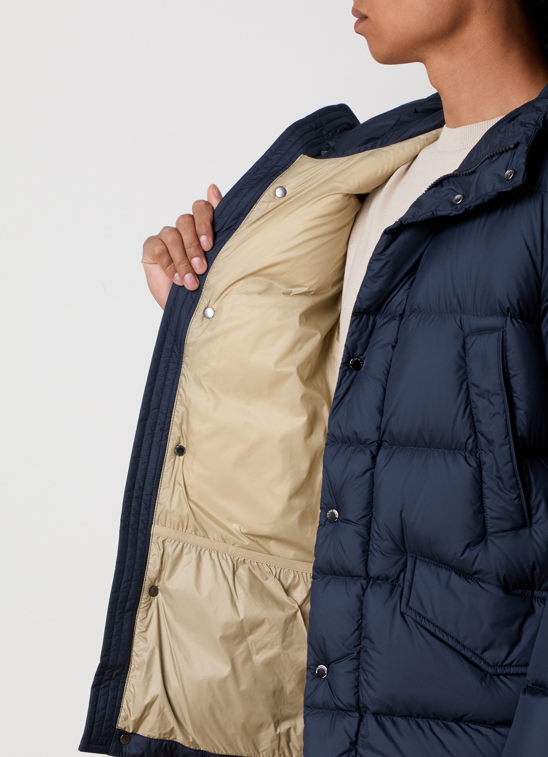 Woolrich Cloud Davis gewatteerde parka met donsvulling en waterafstotende coating - detail 3 donkerblauw