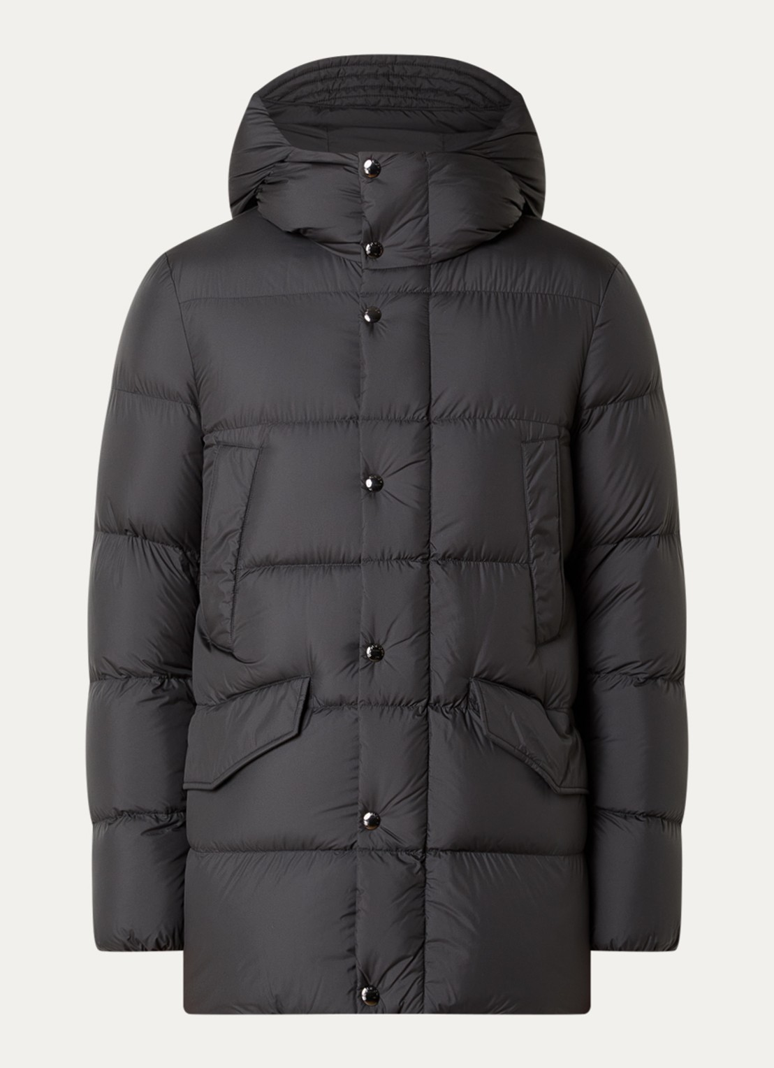 Woolrich Cloud Davis parka met donsvulling en capuchon - voorkant 2 donkergrijs