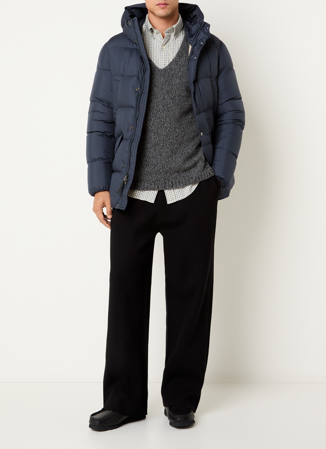 Woolrich Cloud Davis parka met donsvulling en capuchon - voorkant 3 blauw