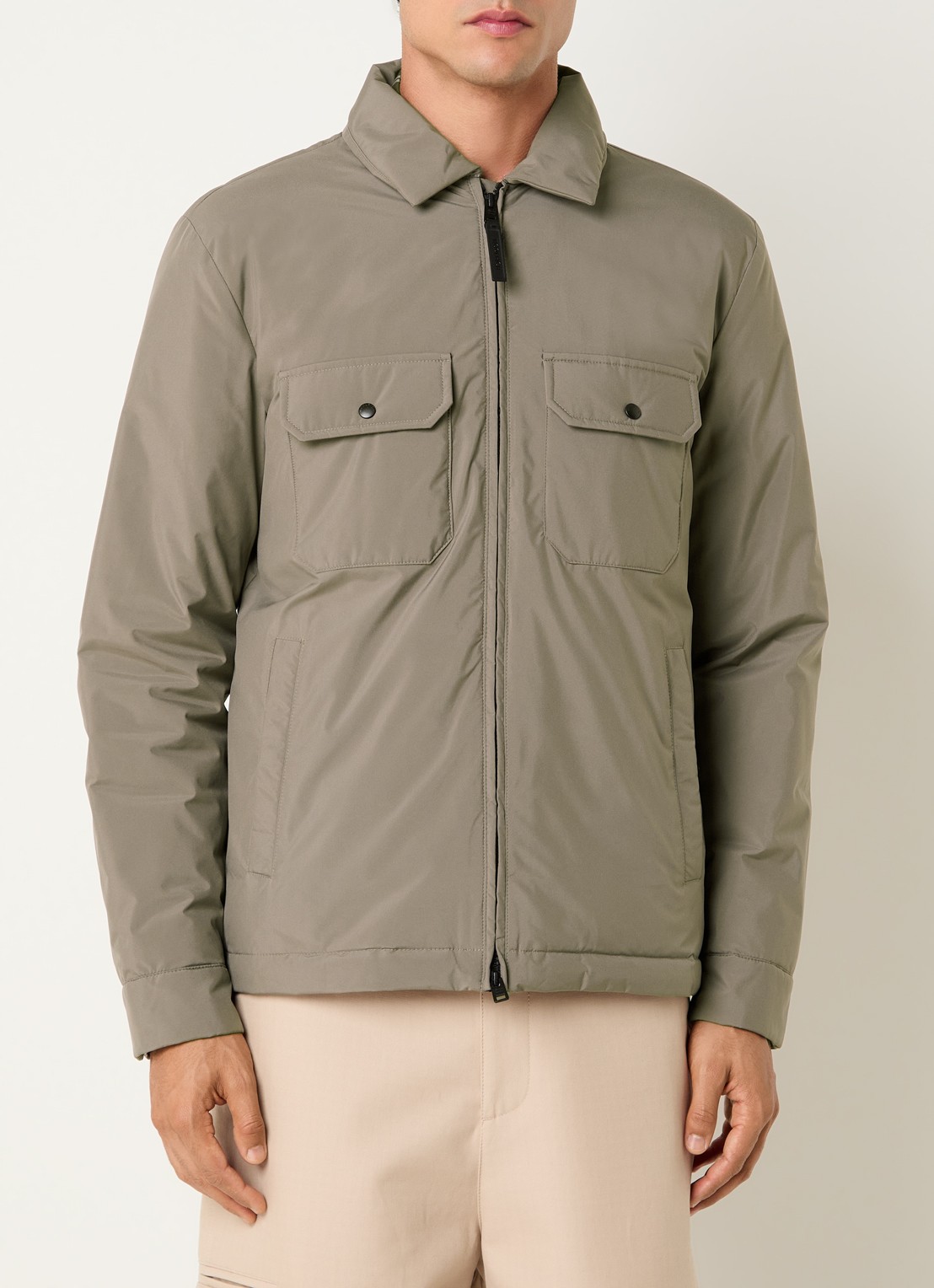 Woolrich Cloud gewatteerde jack met donsvulling - detail 3 zand