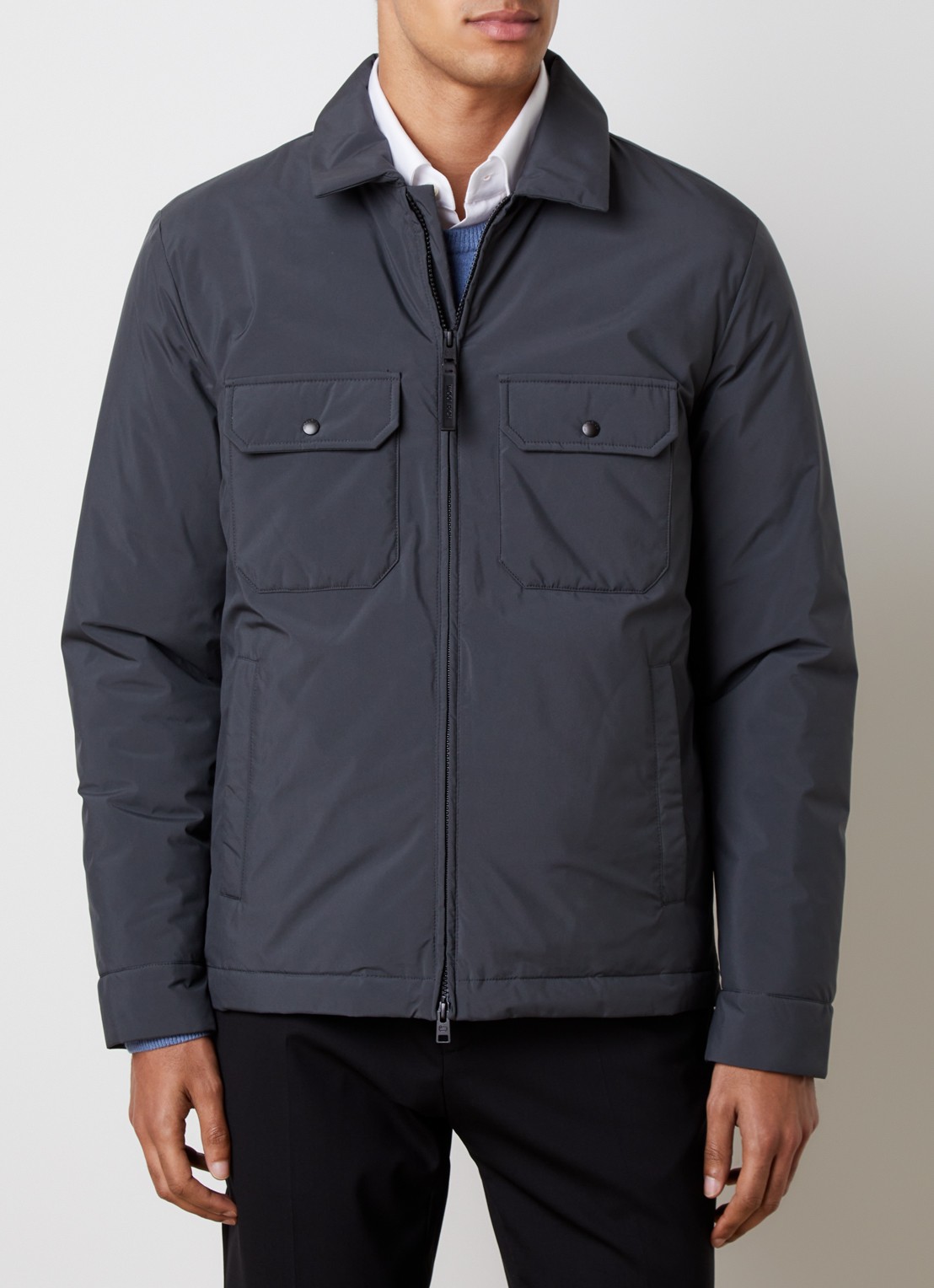 Woolrich Cloud gewatteerde jack met donsvulling - detail grijs