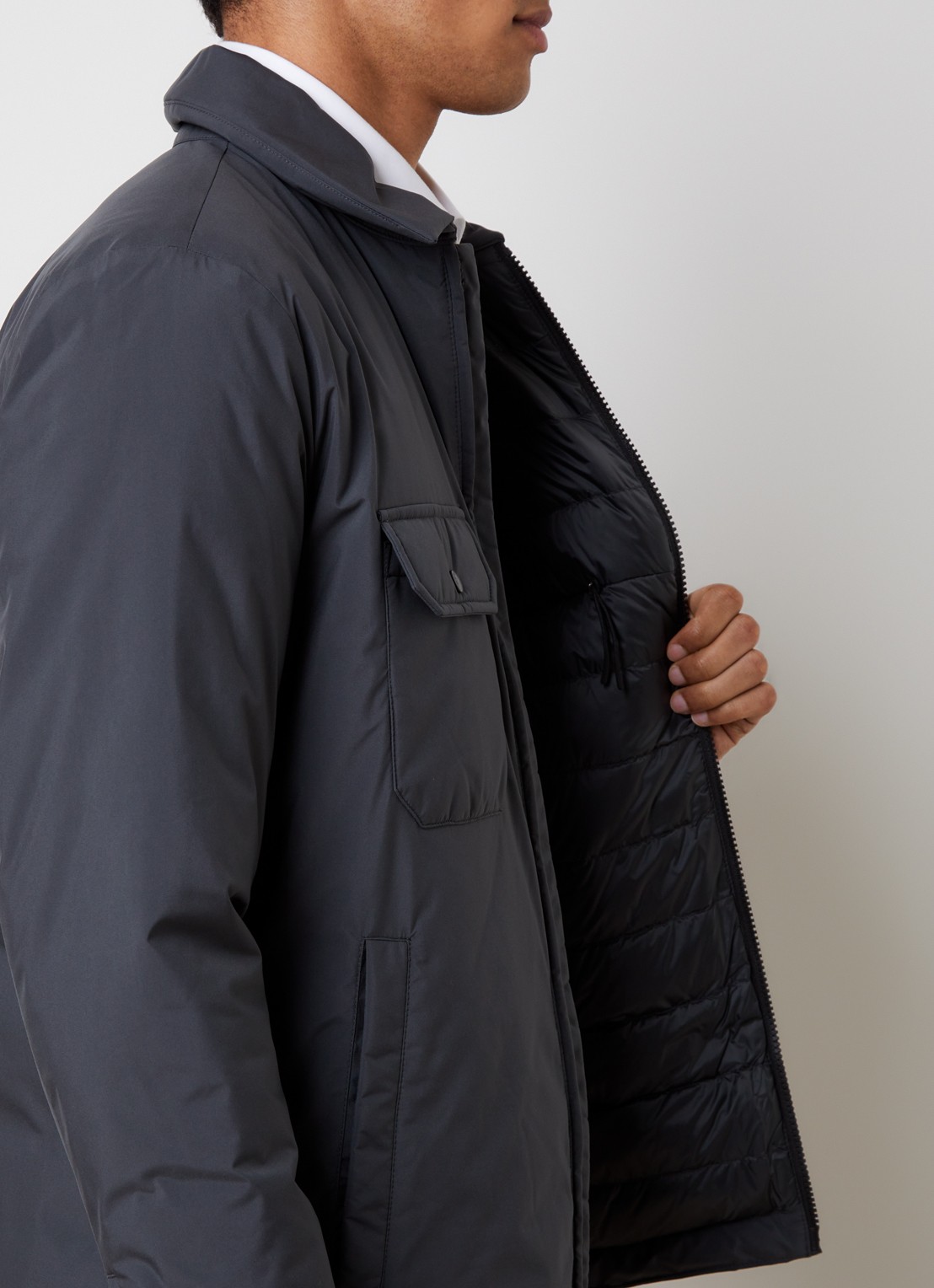 Woolrich Cloud gewatteerde jack met donsvulling - detail 5 grijs