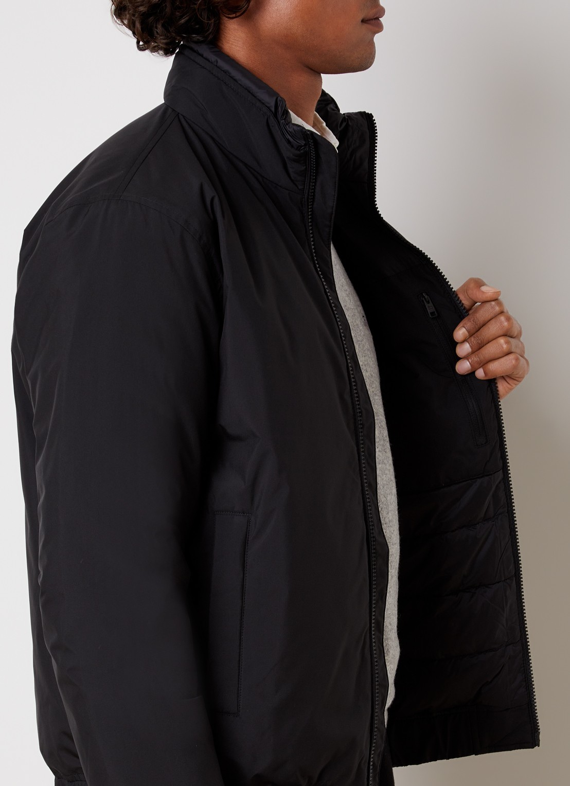 Woolrich Cloud Lewis gewatteerd bomberjack met steekzakken - detail 2 zwart