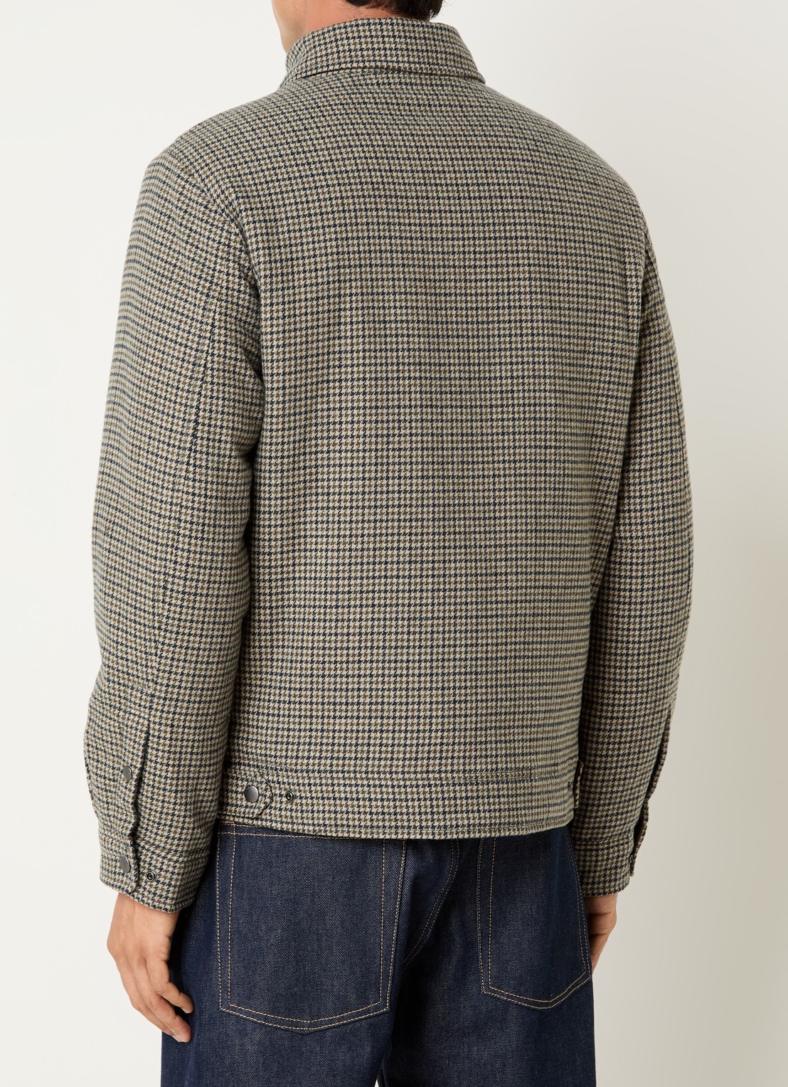 Woolrich Gewatteerd overshirt in wolblend met print - achterkant 2 bruin