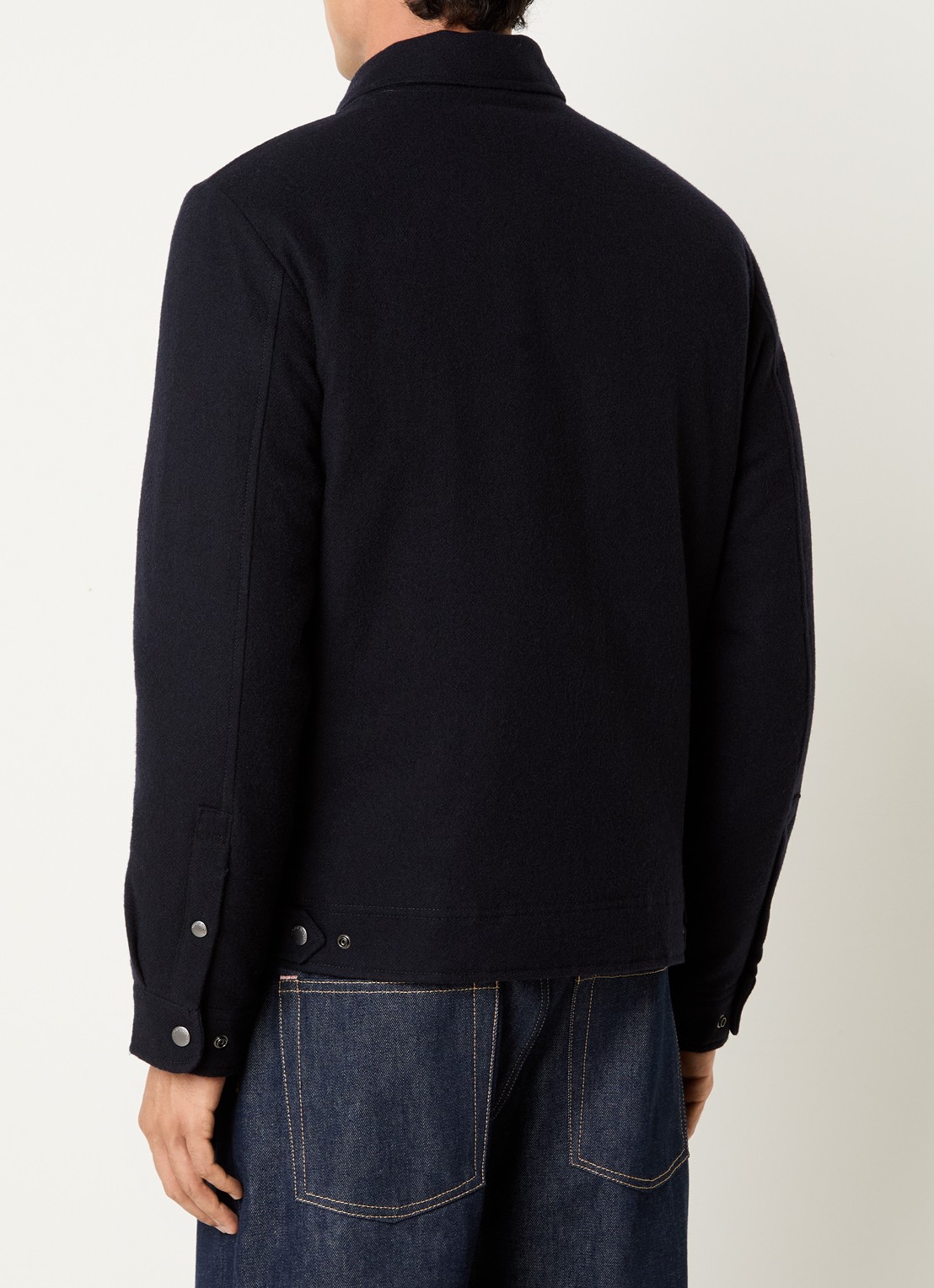 Woolrich Gewatteerd overshirt in wolblend met steekzakken - achterkant 2 donkerblauw