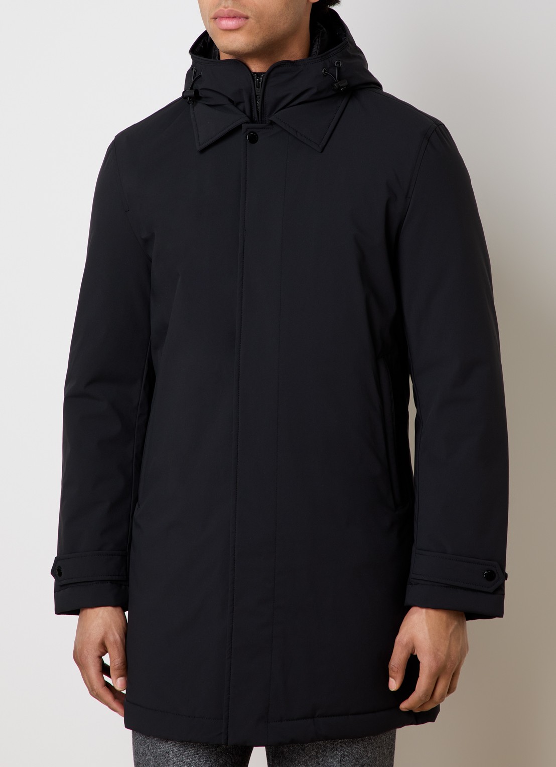 Woolrich Gewatteerde parka met afneembare capuchon - detail zwart
