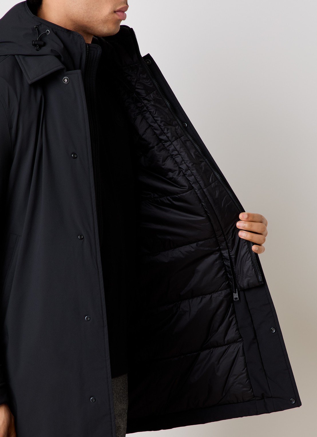 Woolrich Gewatteerde parka met afneembare capuchon - detail 3 zwart