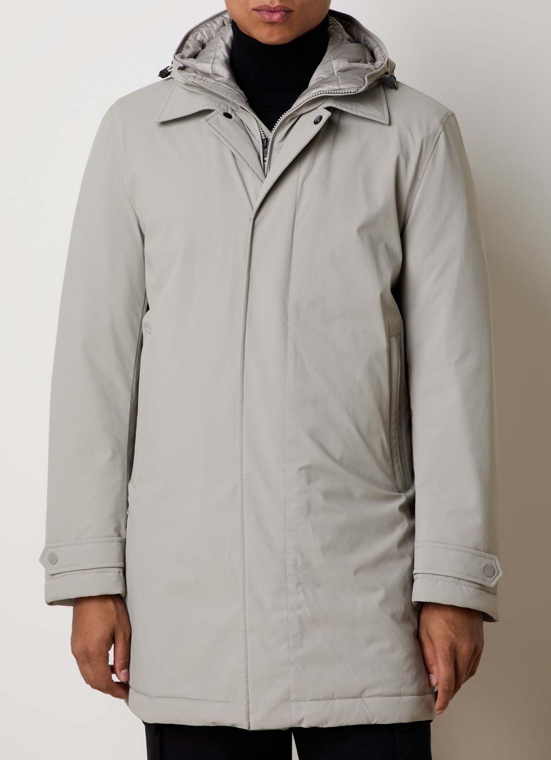 Woolrich Gewatteerde parka met afneembare capuchon - detail grijs