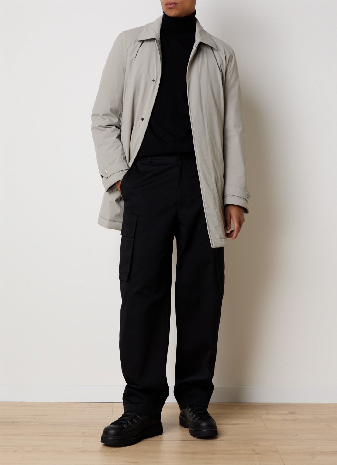 Woolrich Gewatteerde parka met afneembare capuchon - voorkant 5 grijs