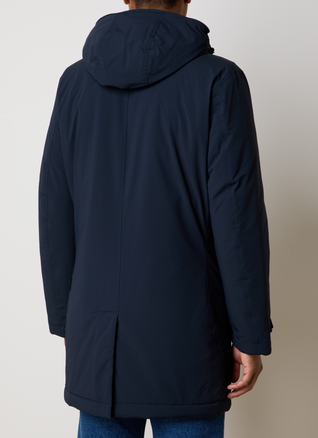 Woolrich Gewatteerde parka met afneembare capuchon - achterkant donkerblauw