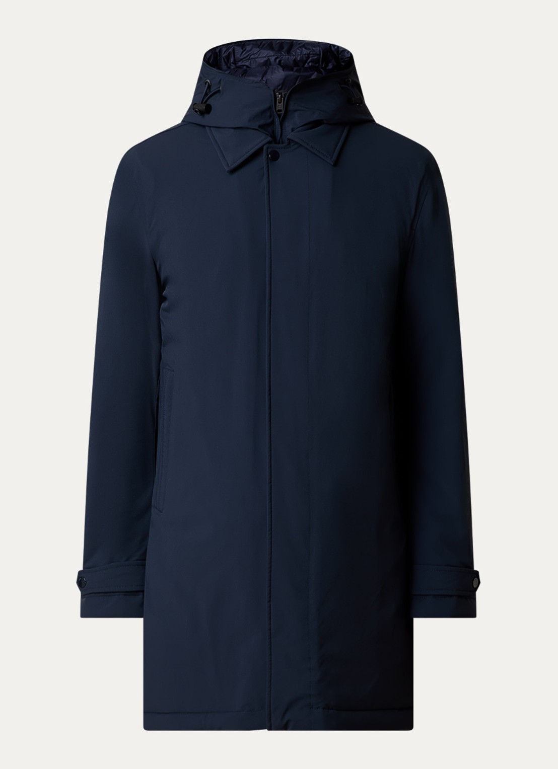 Woolrich Gewatteerde parka met afneembare capuchon - voorkant 2 donkerblauw