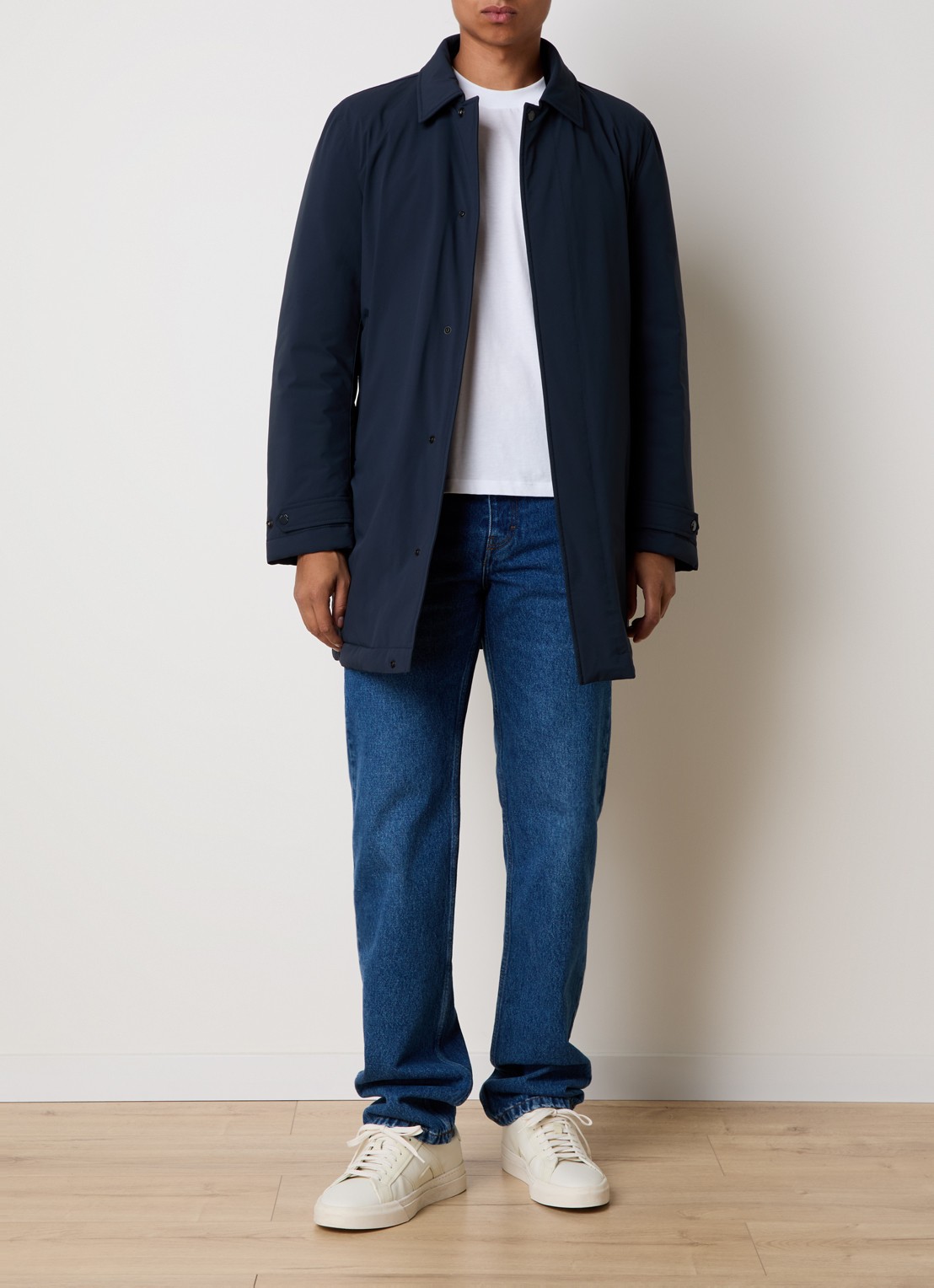 Woolrich Gewatteerde parka met afneembare capuchon - voorkant 3 donkerblauw