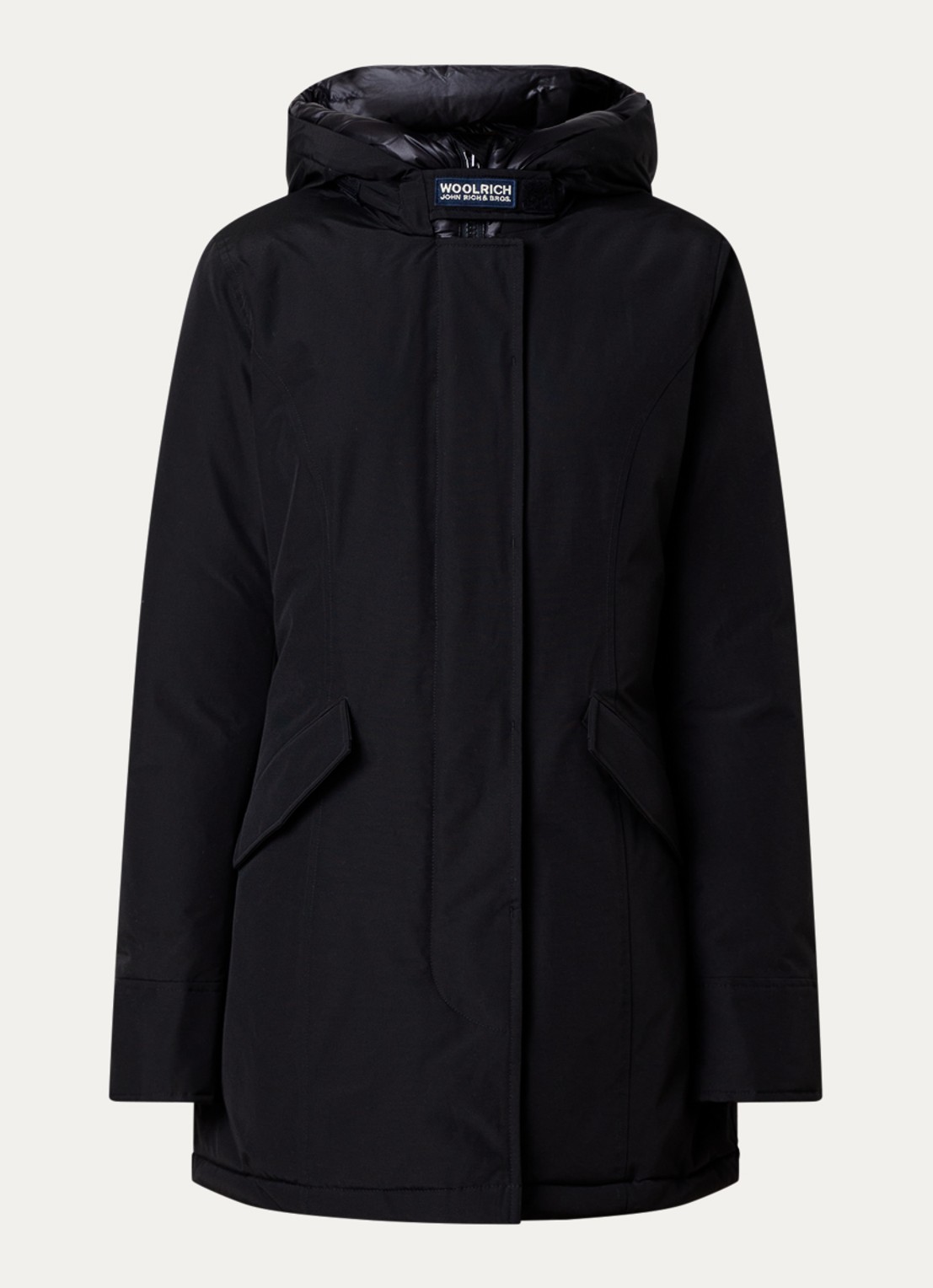 Woolrich Gewatteerde parka met donsvulling en opgestikte zakken - voorkant 4 zwart