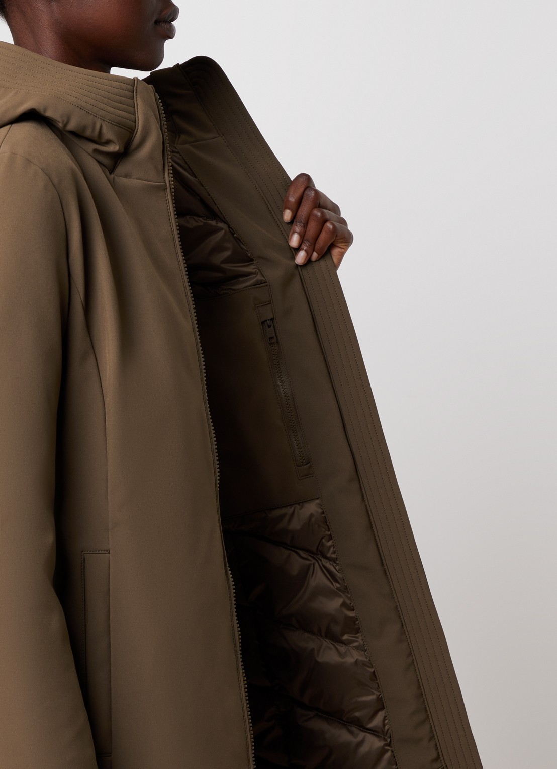 Woolrich Gewatteerde parka met donsvulling en steekzakken - detail 3 camel