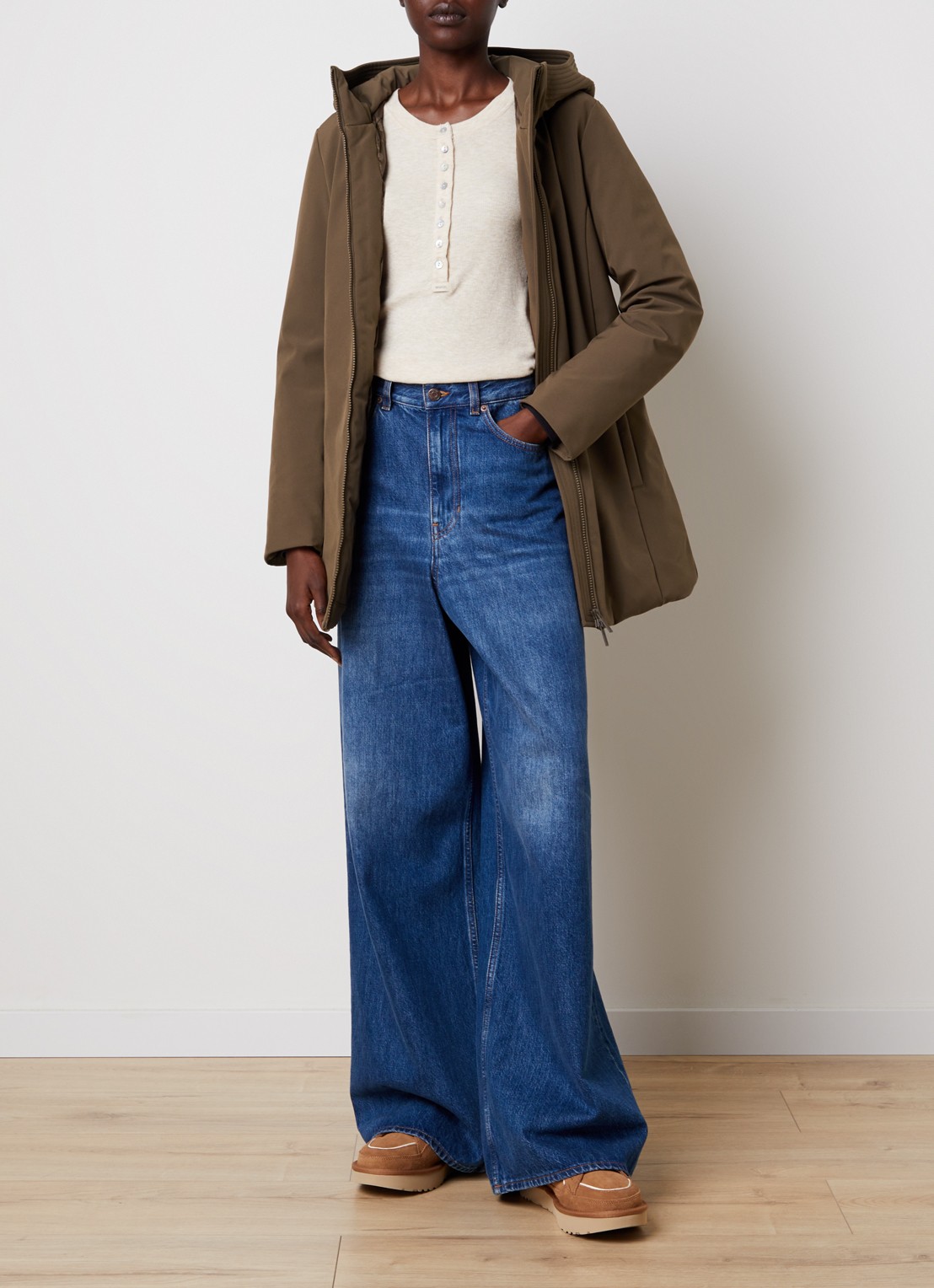 Woolrich Gewatteerde parka met donsvulling en steekzakken - voorkant 6 camel