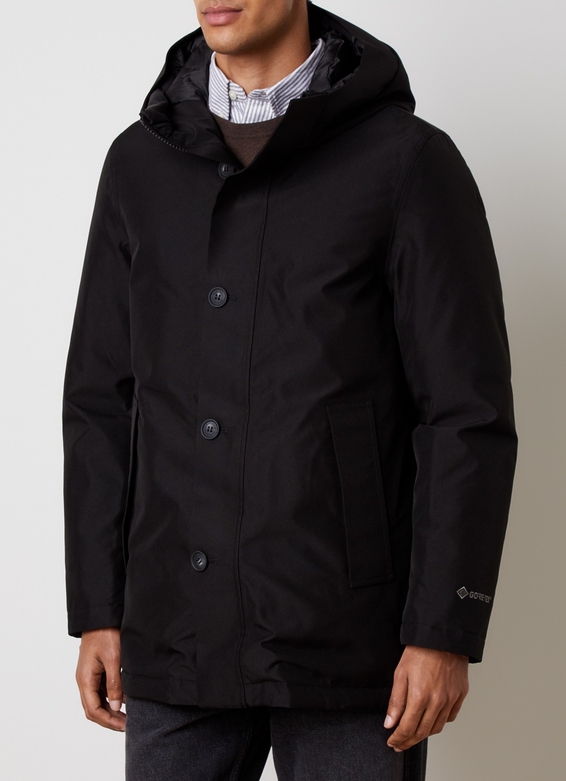 Woolrich Gewatteerde parka met donsvulling - detail zwart