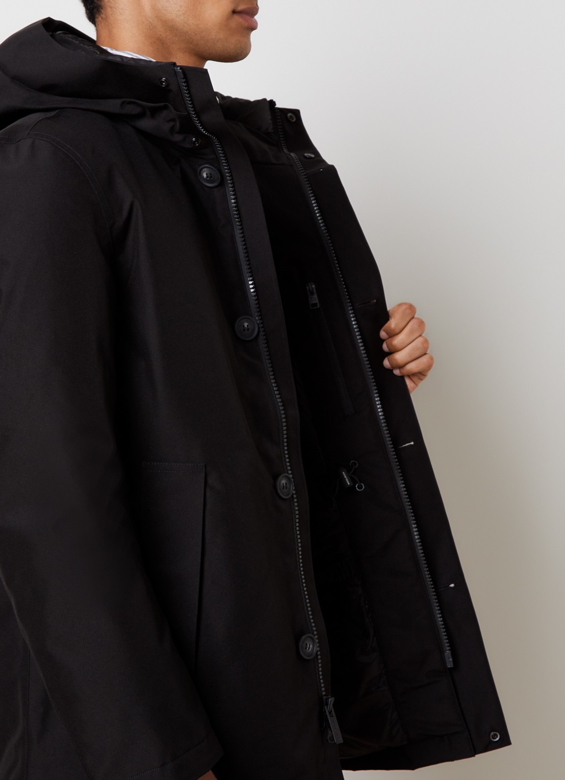 Woolrich Gewatteerde parka met donsvulling - detail 3 zwart