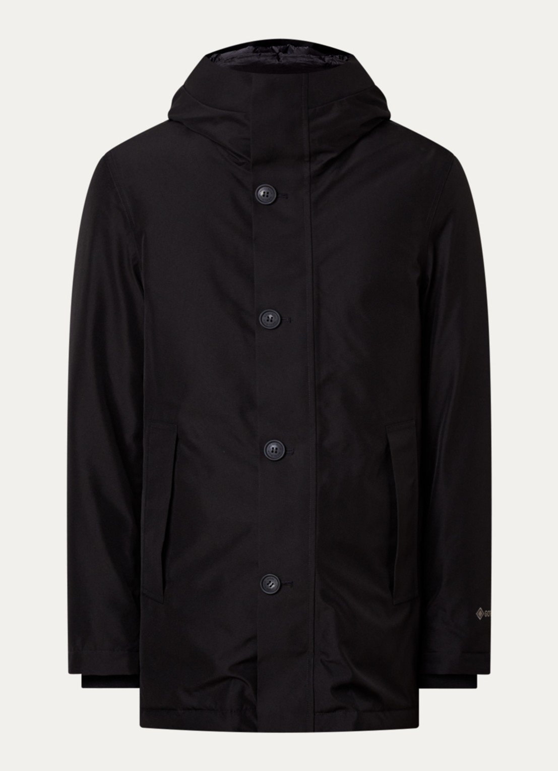 Woolrich Gewatteerde parka met donsvulling - voorkant 4 zwart