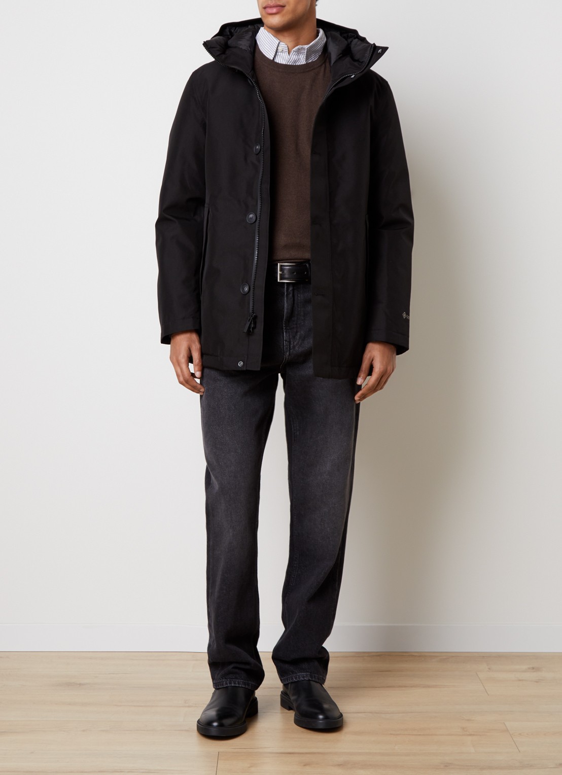 Woolrich Gewatteerde parka met donsvulling - voorkant 5 zwart