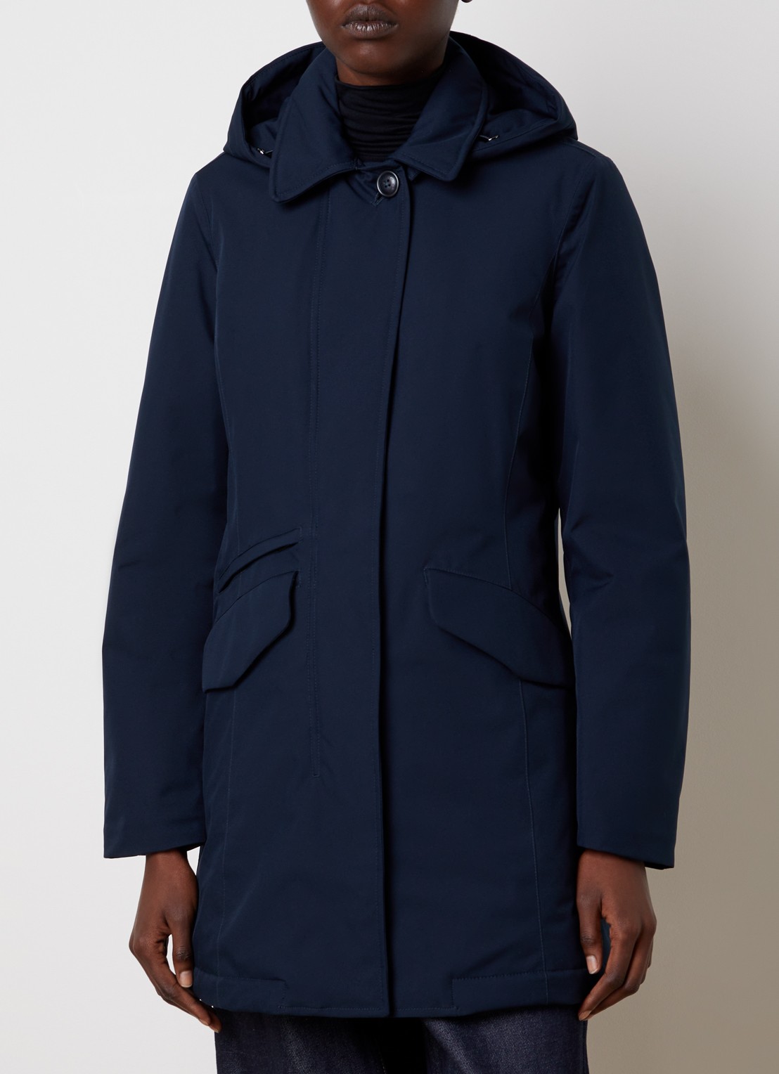 Woolrich Gewatteerde parka met steekzakken - detail donkerblauw
