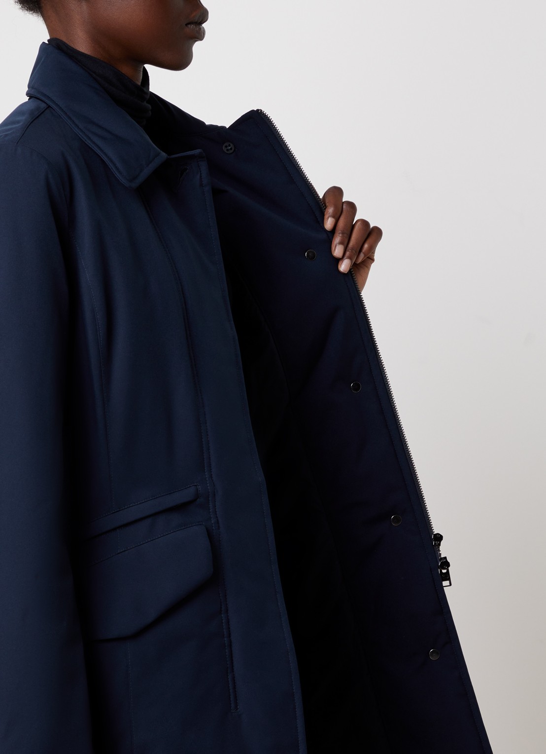 Woolrich Gewatteerde parka met steekzakken - detail 3 donkerblauw