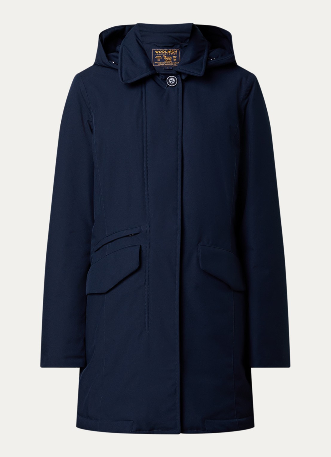 Woolrich Gewatteerde parka met steekzakken - voorkant 5 donkerblauw