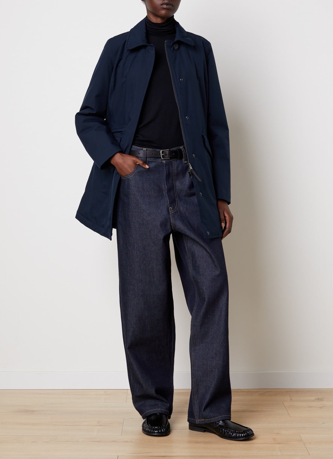 Woolrich Gewatteerde parka met steekzakken - voorkant 6 donkerblauw