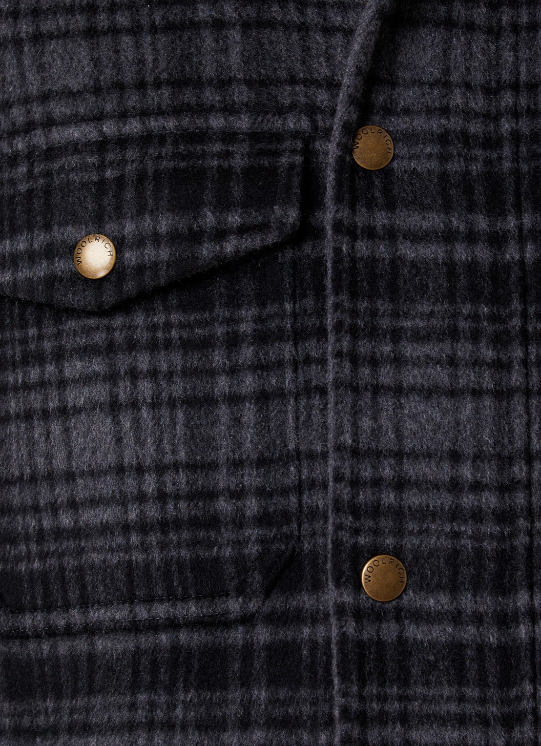 Woolrich Jack in wolblend met klepzakken - detail 3 antraciet