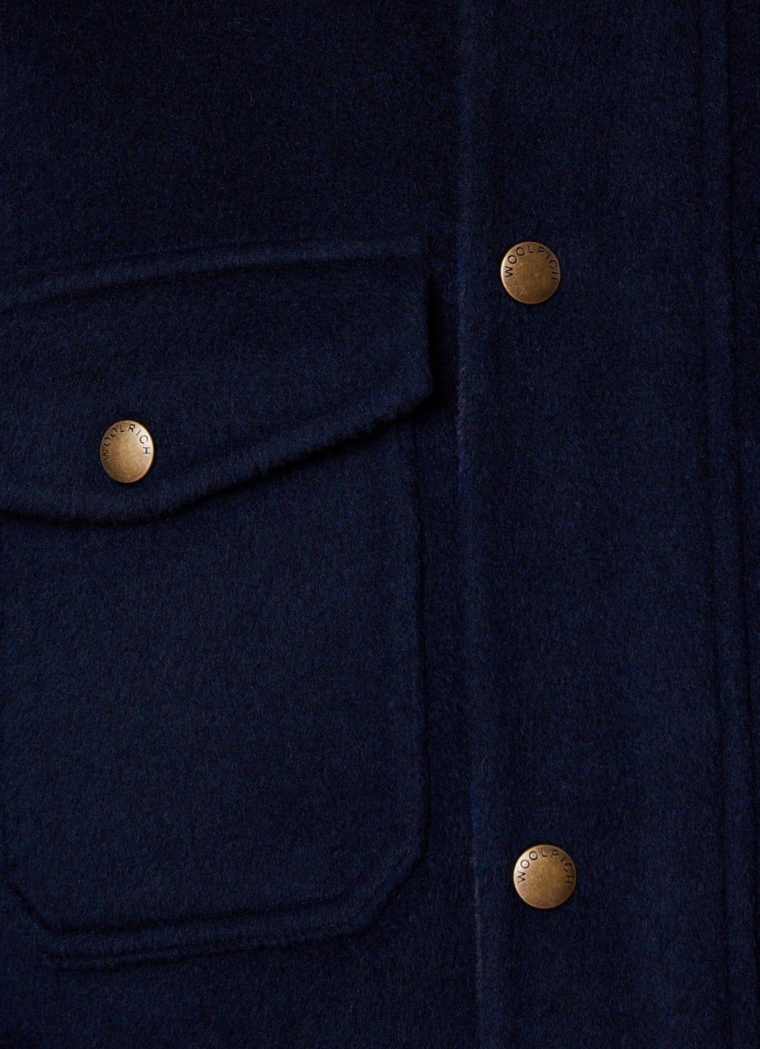 Woolrich Jack in wolblend met klepzakken - detail 3 donkerblauw