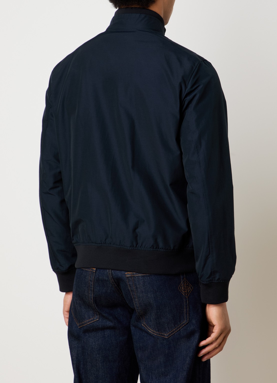 Woolrich Jack met logo en steekzakken - achterkant 6 donkerblauw